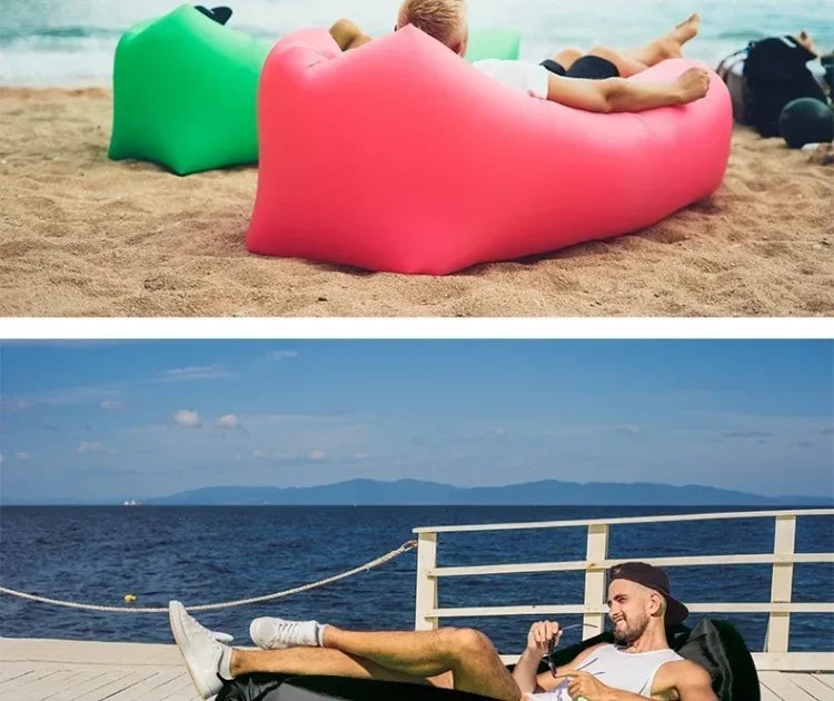 Portable Mini Inflatable Lazy Sofa Folding Seat Set Outdoor Camping Picnic Beach BBQ Essentials Gifts Party