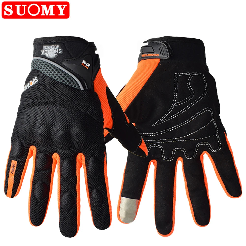 SUOMY Women Purple Motorcycle Gloves Touch Screen Full Finger Racing/Climbing/Cycling/Riding Sport Windproof Motocross Gloves