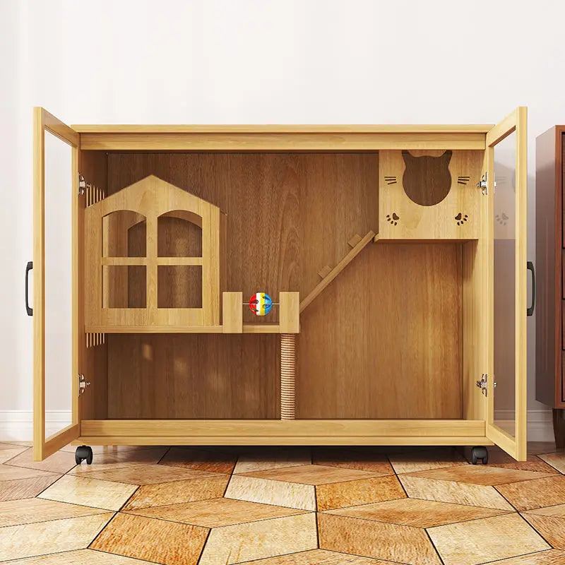 Can Customize Factory Wholesale Luxury Wooden Cat House Large Cat Bed  Cat Hous Indoors