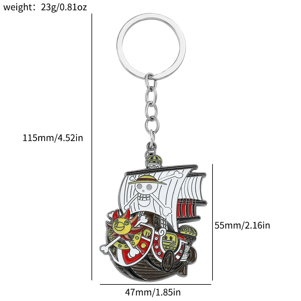 Classic Anime ONE PIECE Keychain Cool Pirate Ship Charms Pendant Keyring Car Key Holder for Women Party Gifts Accessories