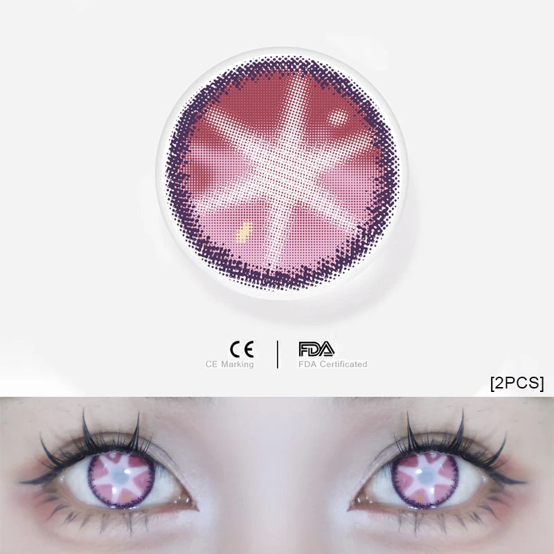 1pair Genshin Arlecchino Cosplay Color Contact Lenses Halloween Scary lens Softlens