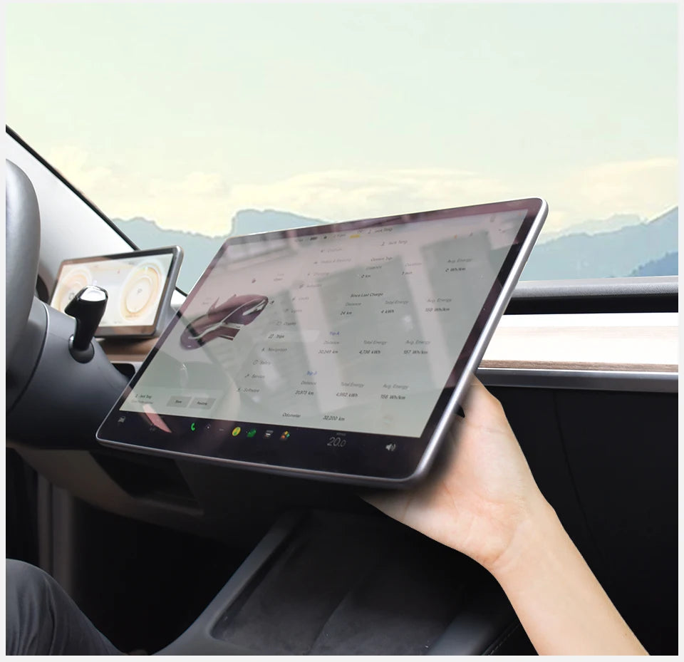 CATRONICS Screen Swivel Tilt Mount for Tesla Model 3 Highland Model Y 2017-2024 Four Direction Screen Rotating Holder Bracket