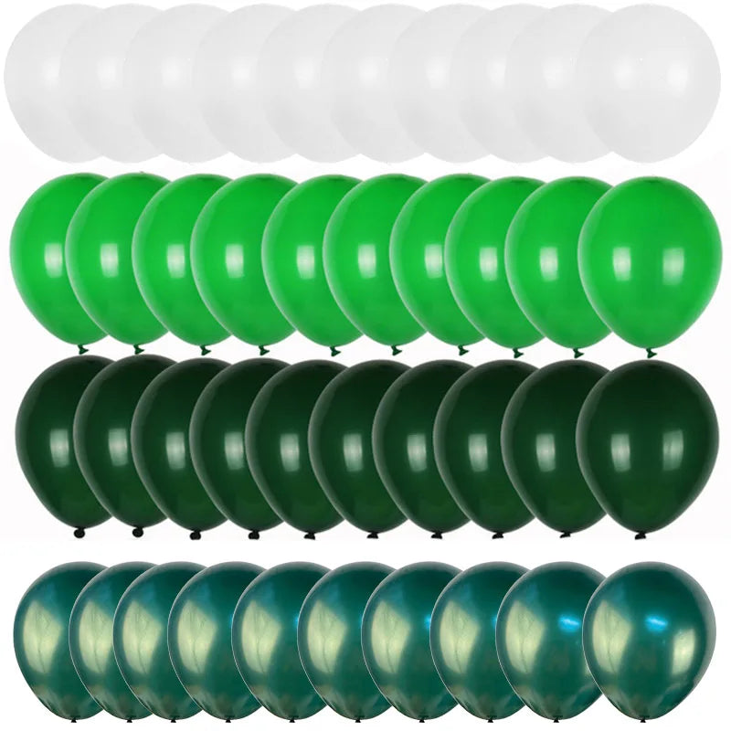 40pcs Retro Dark Green Balloons Set Confetti Balloon Jungle Safari Animal Birthday Party Decorations Kids Boy Baby Shower Favors