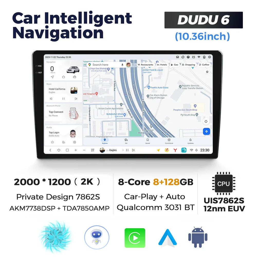 DUDUAUTO 9.5/10.36inch DUDU7 Android 13 Universal Carplay Multimedia Car Radio WIFI DSP TDA7708 12+512G Android-Auto Carplay