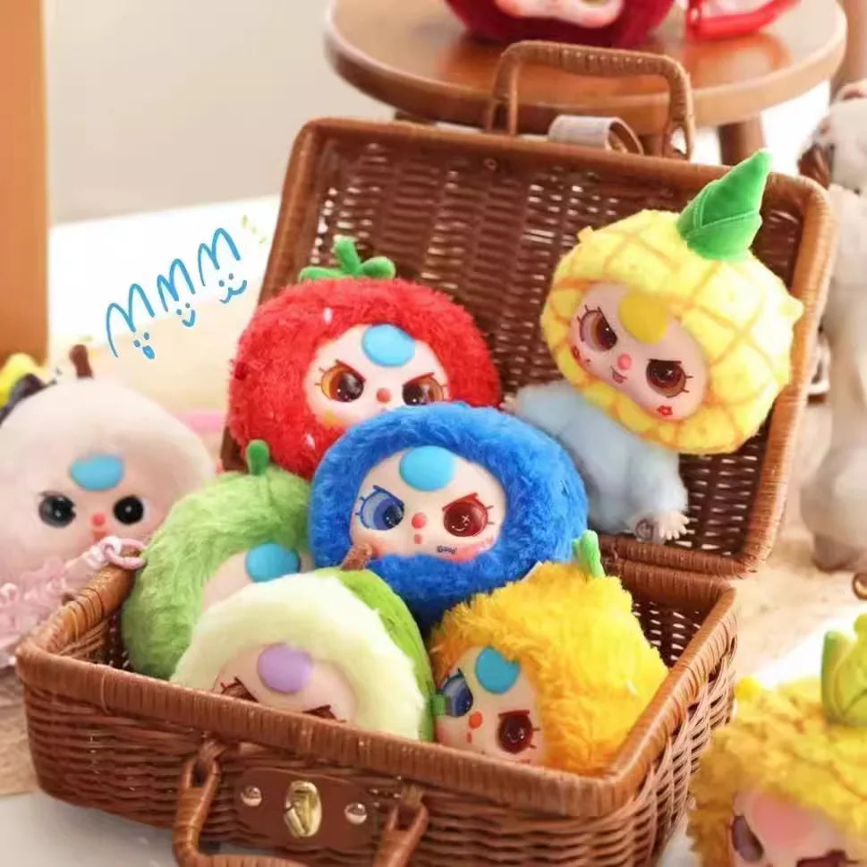 Baby Three Cute Fruit Plush Series Mystery Box Toy Doll Baby Three Guess Bag Stuffed Doll Blind Box Girls Cute Birthday Gifts
