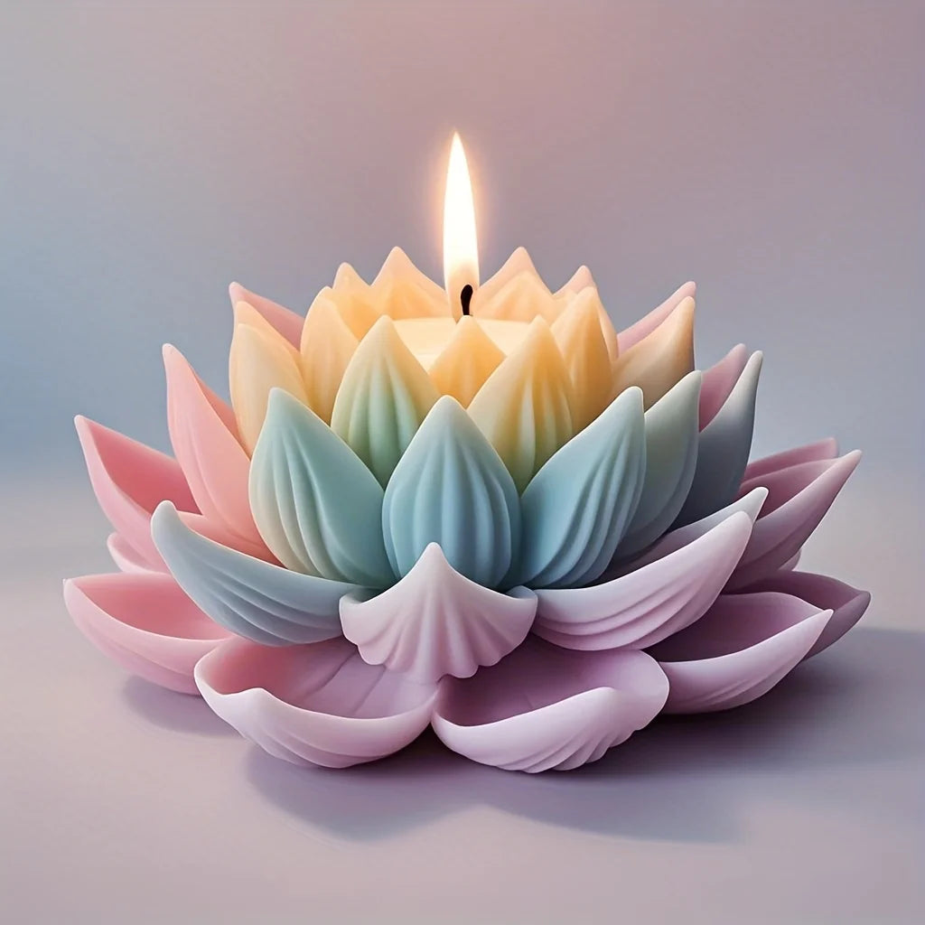 Silicone Lotus Mold, DIY Aromatherapy Candle Craft, Wedding Decoration Rose Candle Making Set, Valentine's Day Flower Mold