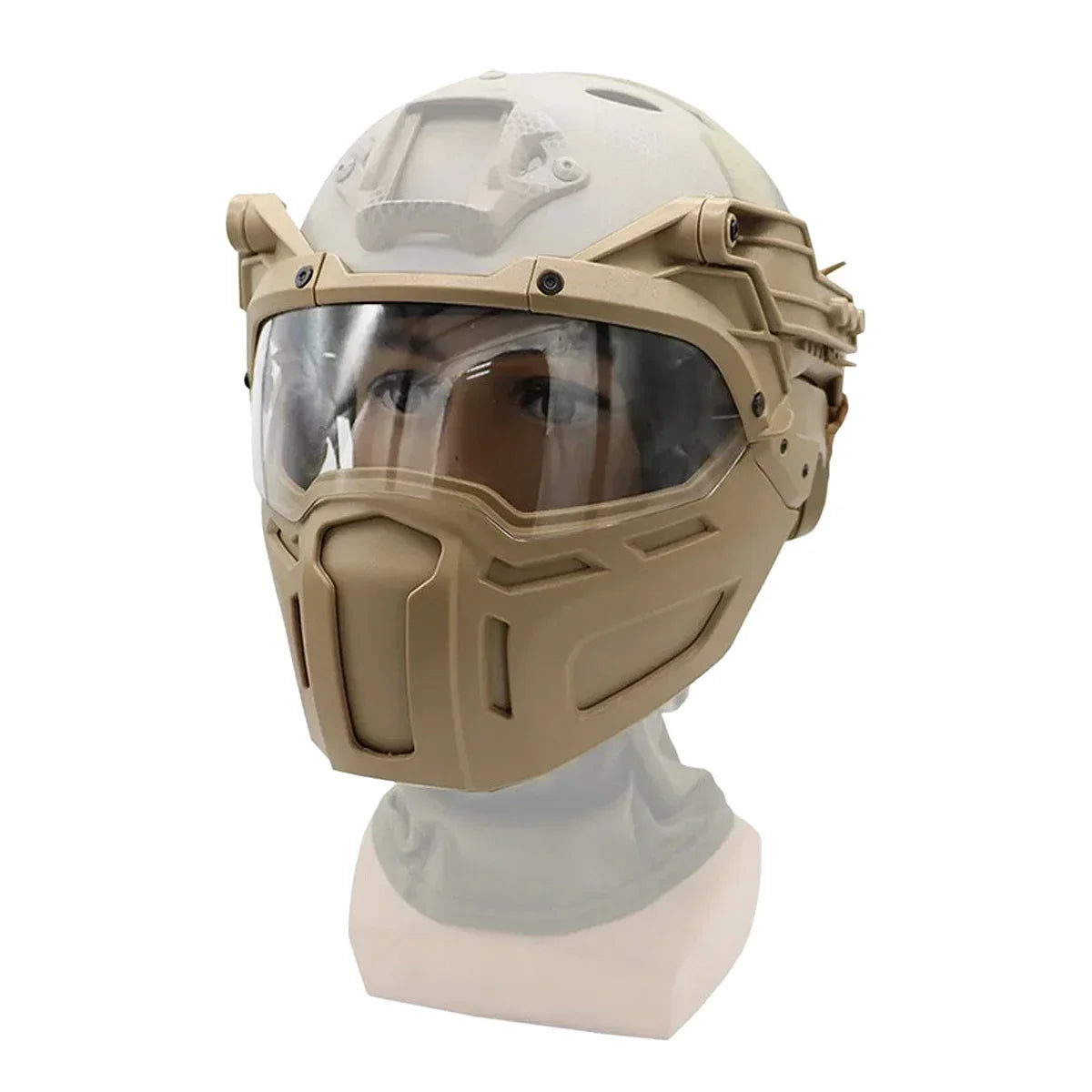 Tactical FAST Helmet Flip Goggles With Half Face Mask Hunting CS Games Airsoft Paintball Mask Helmet Accessories Protect Gear