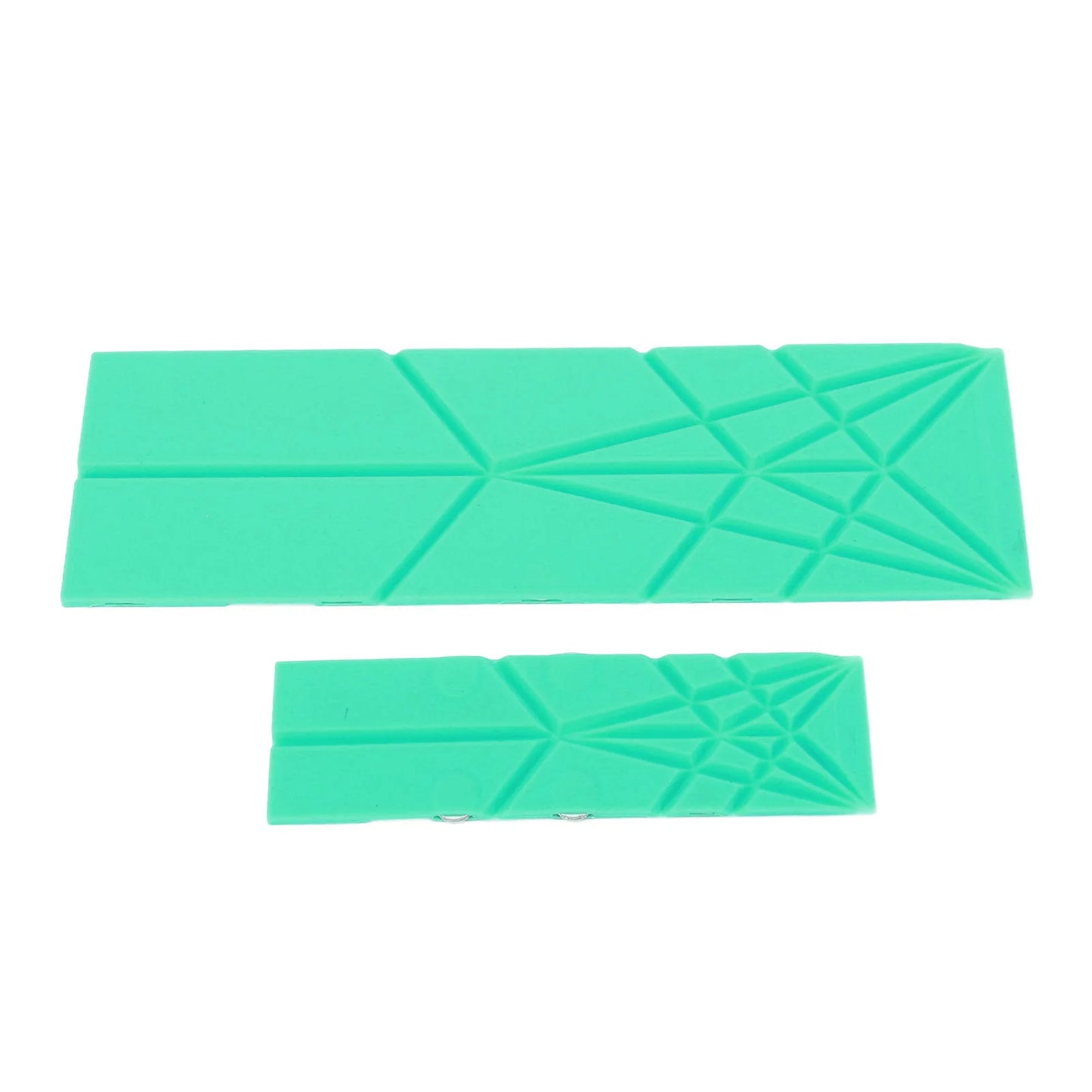 2Pcs 3 In 1 Measuring Spoons Polygons Flat Folding Multifunction Folds For Baby Complementary Food Kitchen Gadget Green