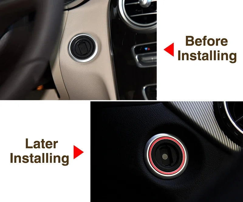 Car Interior Engine Start Stop Ignition Key Ring For Mercedes Benz AMG A B C GLC GLA CLA GL Class W176 W246 W205 X253 X156 C117