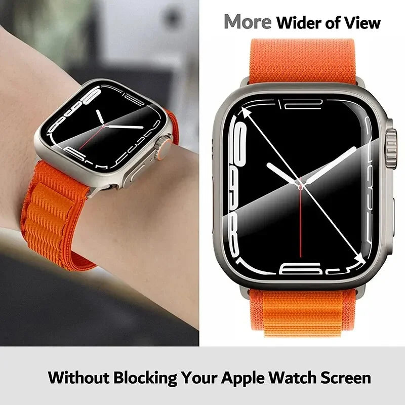 2PCS Case Glass+Case For Apple Watch 42 46 44 45 41 40mm Screen Protector Cover Change Ultra Bumper IWatch Series10 9 8 7 SE 6 5