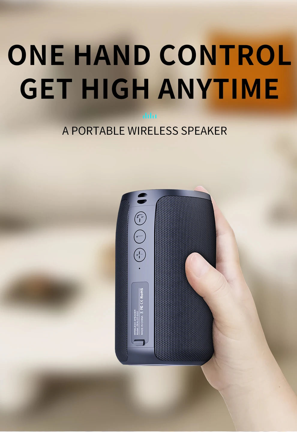 Zealot-S32 Wireless Speaker Outdoor Portable Subwoofer Speaker, Waterproof IPX 6, Dual Pairing,1800mAh Battery