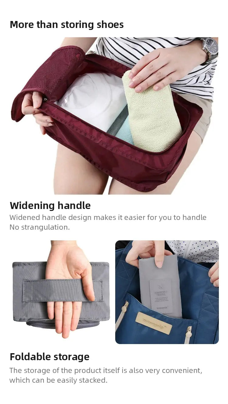 5 Pcs Travel Shoe Bags Portable Holds Multifunction Waterproof Folding Storage High Capacity Shoe Pouch Organizer