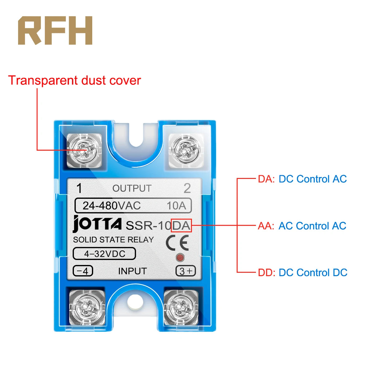 Solid State Relay Module For Temperature Controller Single Phase SSR 10DA 25DA 40DA 10AA 25AA 40AA With Dust Cover