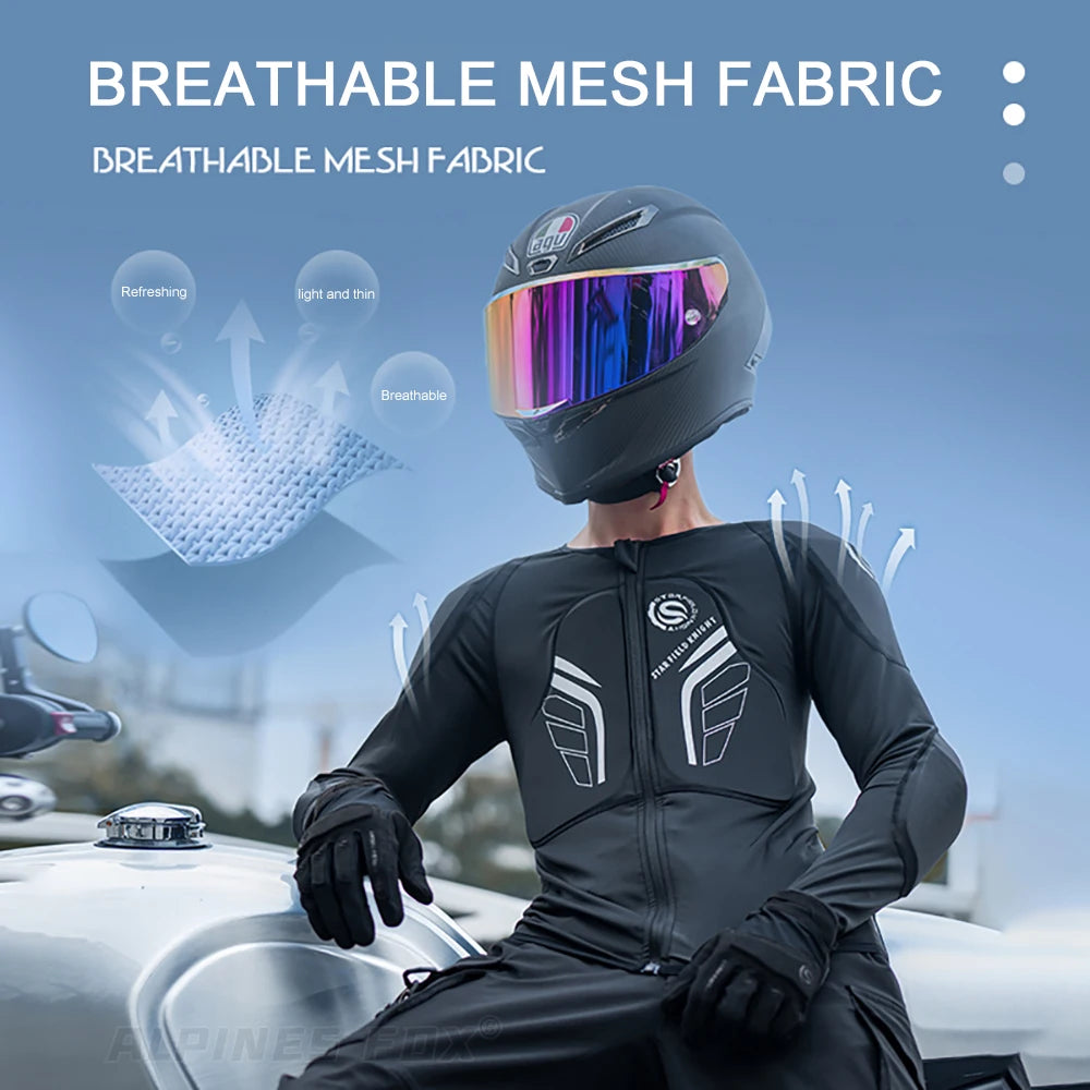 Summer Breathable Motorcycle Jacket Armor Men Moto Protection Motorbike Motocross Racing Soft Jackets Full Body Protective Gear