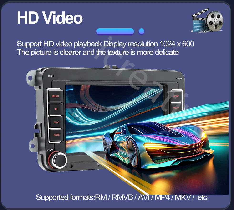 2Din Car Radio Android for Volkswagen Golf 5 6 Polo Passat B6 B7 CC Skoda Jetta Universal Multimedia Carplay Wifi GPS Navigation