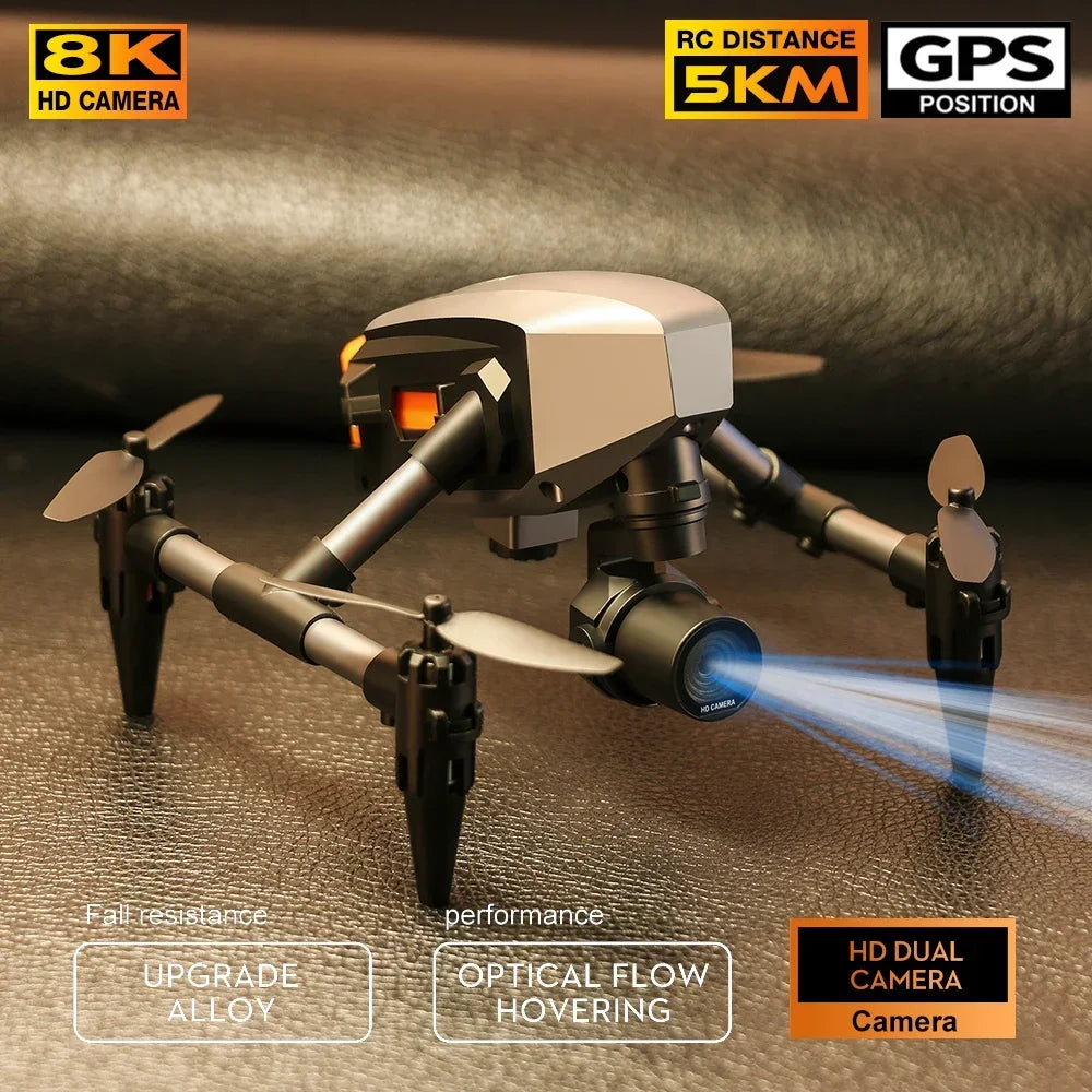 New XD1 Mini Drone FPV Professional 8K Dual Camera 5G WIFI GPS Height Maintaining Four Sides Obstacle Avoidances Quadcopter Toys