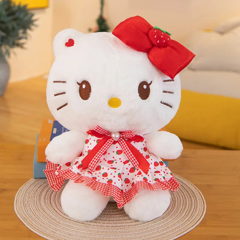 Sanrio Kuromi Hello Kitty My Melody Cute Cinnamoroll Pillow Plush Toys Plushie Keychain Stuffed Doll for Kids Christmas Gifts
