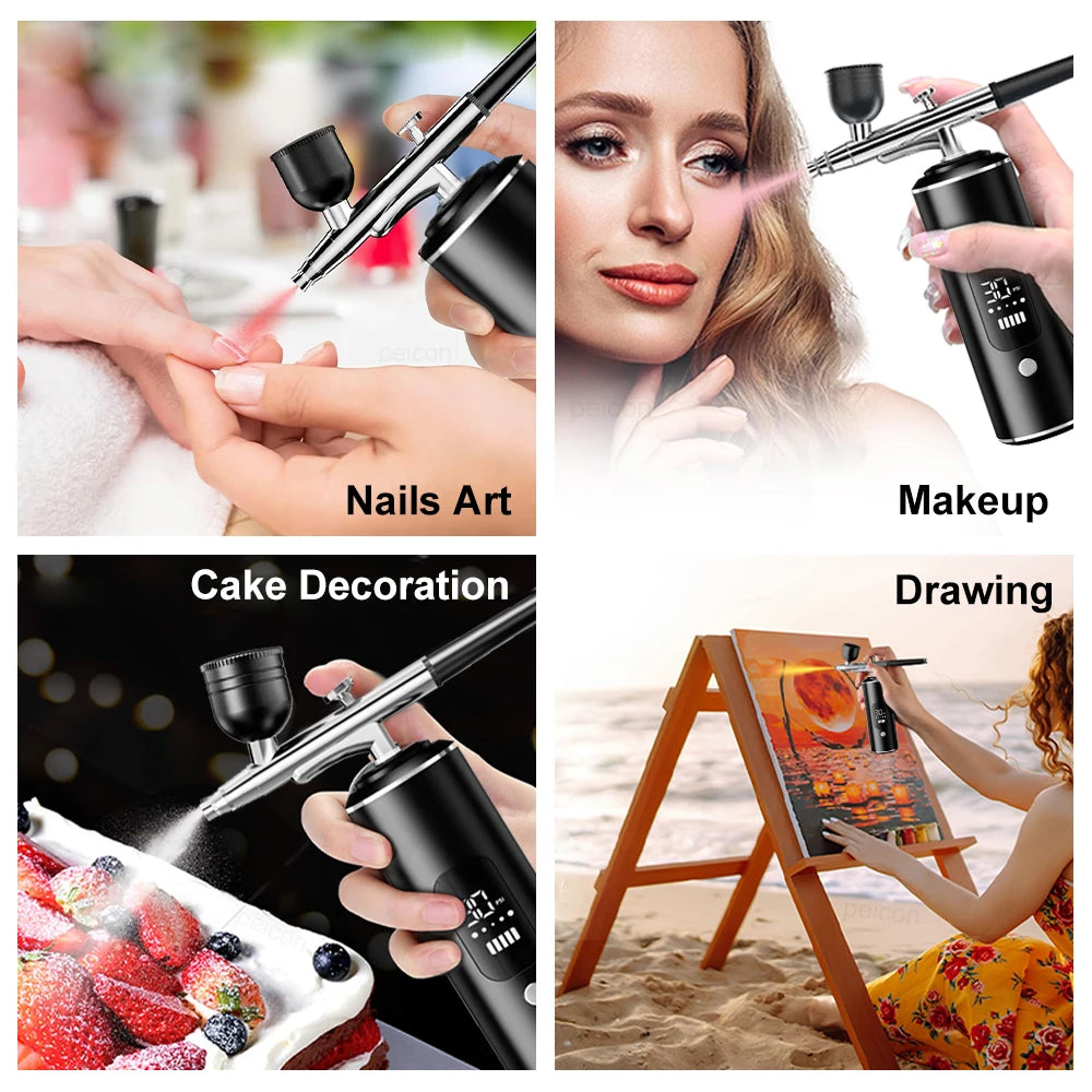 Airbrush with Compressor Portable Airbrush Painting Mini Spray Gun for Painting Paint Crafts Airbrush Compressor Paint Spray Gun