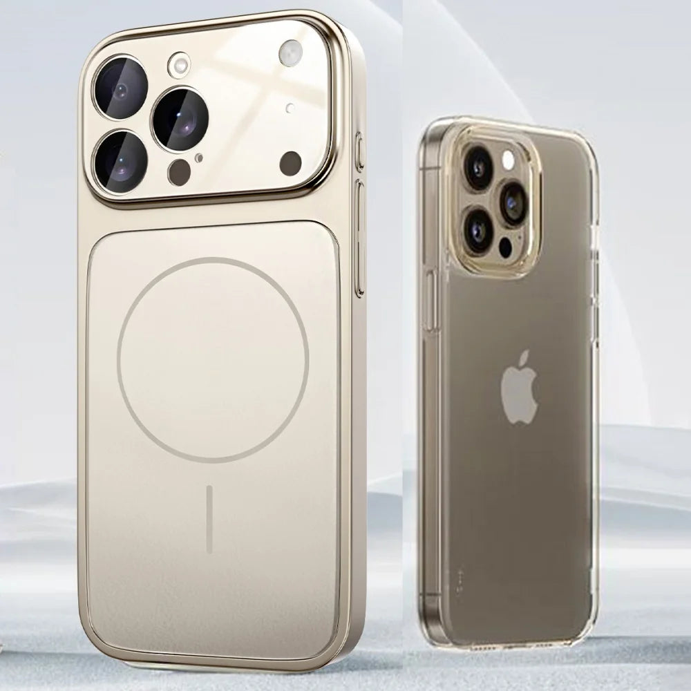 Original Glass Nano Matte Case For iPhone 17 16 15 14 13 Pro Max 17Air Magnetic For Magsafe Wireless Charging Armor Funda