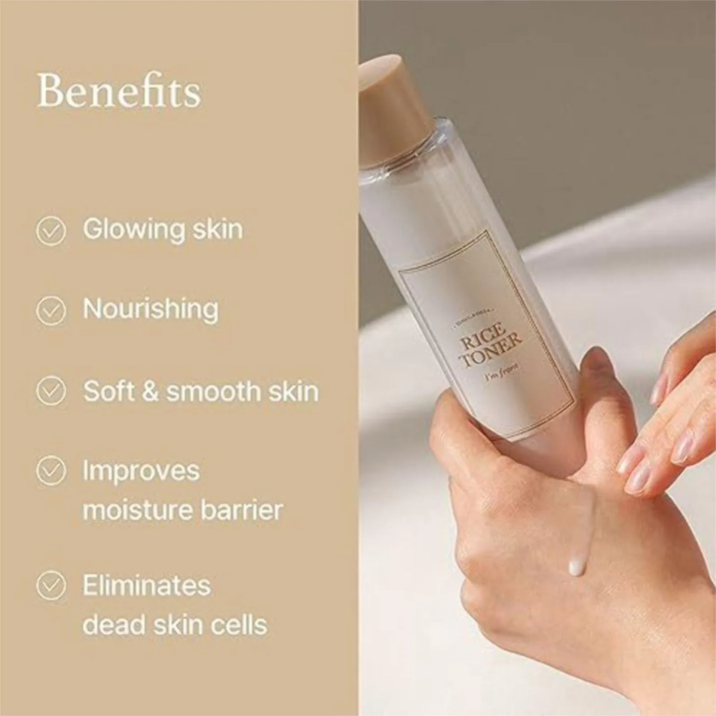 Rice Toner, 77.78% Rice Extract, Glow With Niacinamide, Hydrating For Dry Skin, Vegan, Beauty Toner, 5.07 Fl Oz/150ml