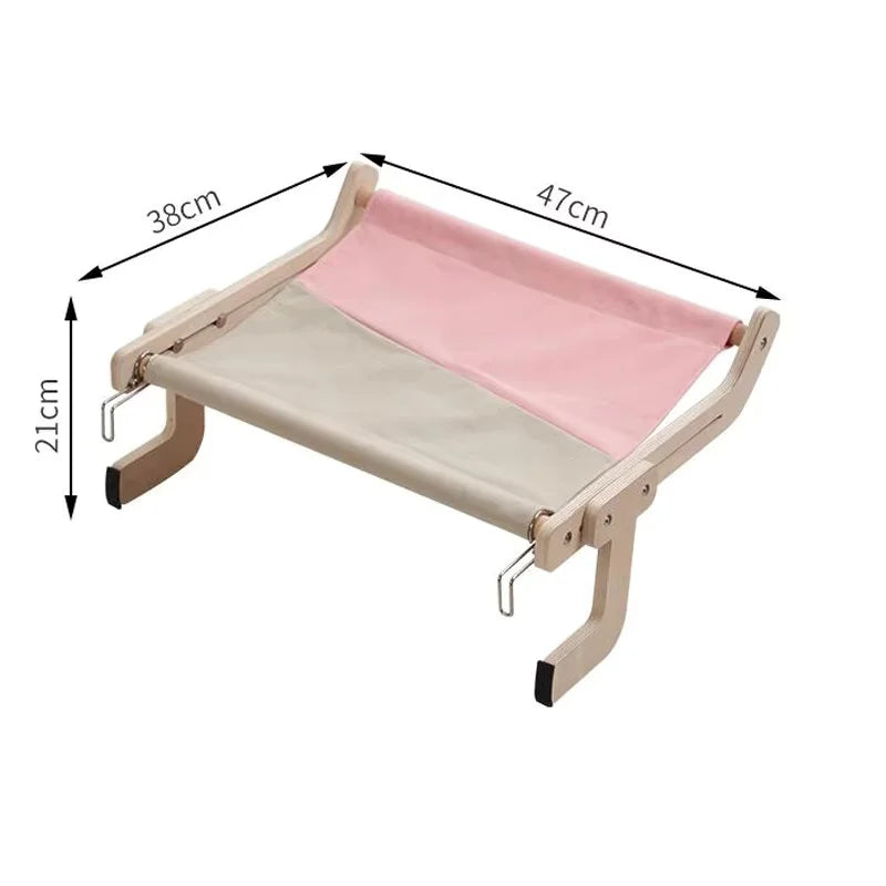 Hanging Pet Cat Bed Hammock Sofa House Furniture Kitten Indoor Washable Removable Seat Wooden Sleeping Bed Perch Shelves