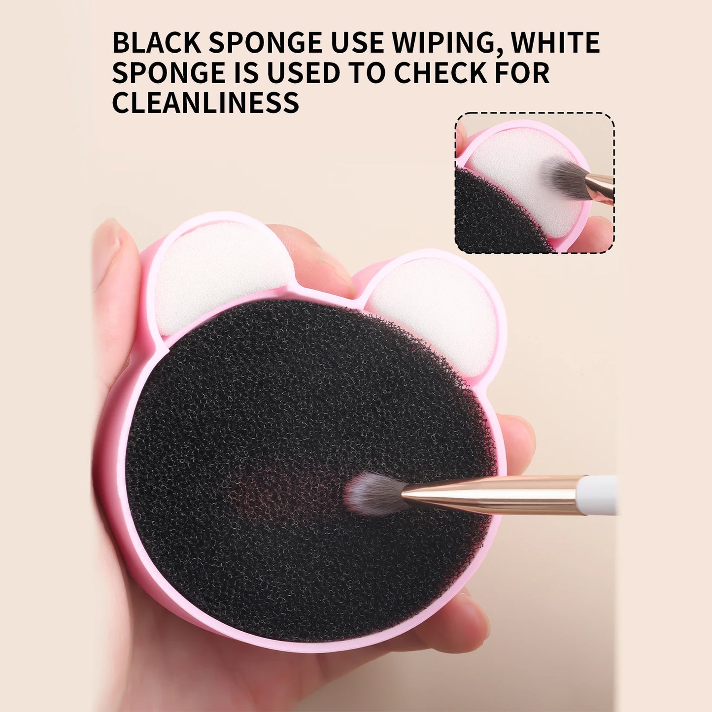 Makeup Brush Cleaning Tool ,1pcs Silicone Cute Portable Bear Shaped Cleansing Makeup brush cleanerfor Prevent Makeup Residue