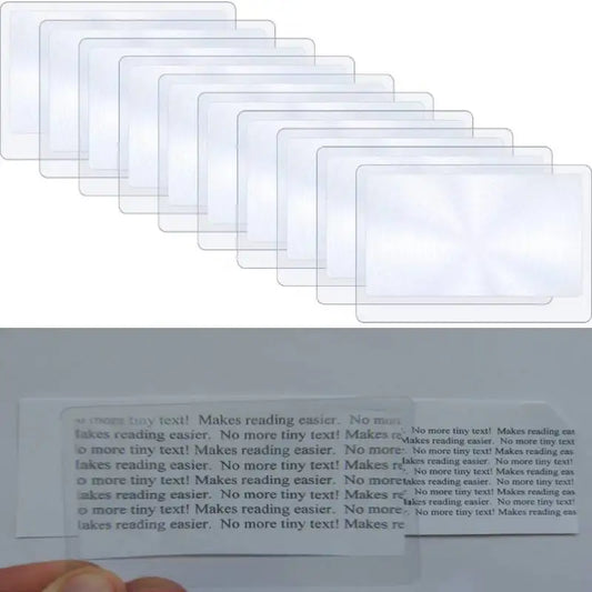 10pcs Pocket Fresnel Lens 3X Wallet Magnifier Lenses Brand Credit Card Magnifying Glass for Seniors Elders Reading Fire Starter
