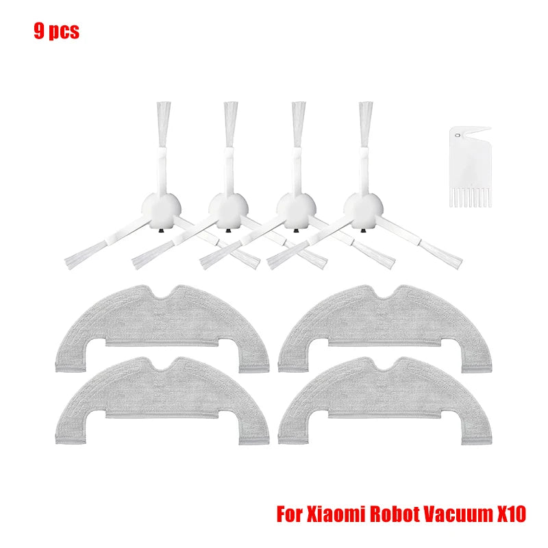 For Xiaomi Robot Vacuum X10 Robot Vacuum Cleaner Parts Replacement Main Side Brush Hepa Filter Mop Cloth Dust Bag Accessories