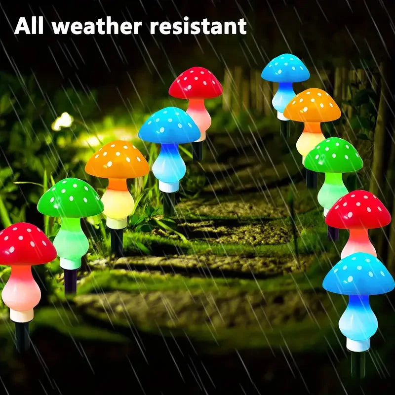 Solar Mushroom Lights Fairy LED Ground Mounted Lamp Garden Decor Waterproof Outdoor Night Light For Lawn Landscape Lighting