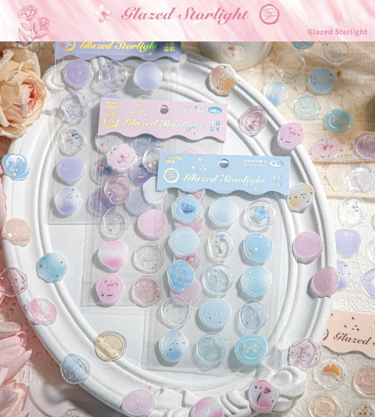 Mr.Paper 4 Style Fire Paint Seal Drip Glue Stickers Good-Looking Envelopes Sealing Paste Handbook Decoration Sticker Stationery