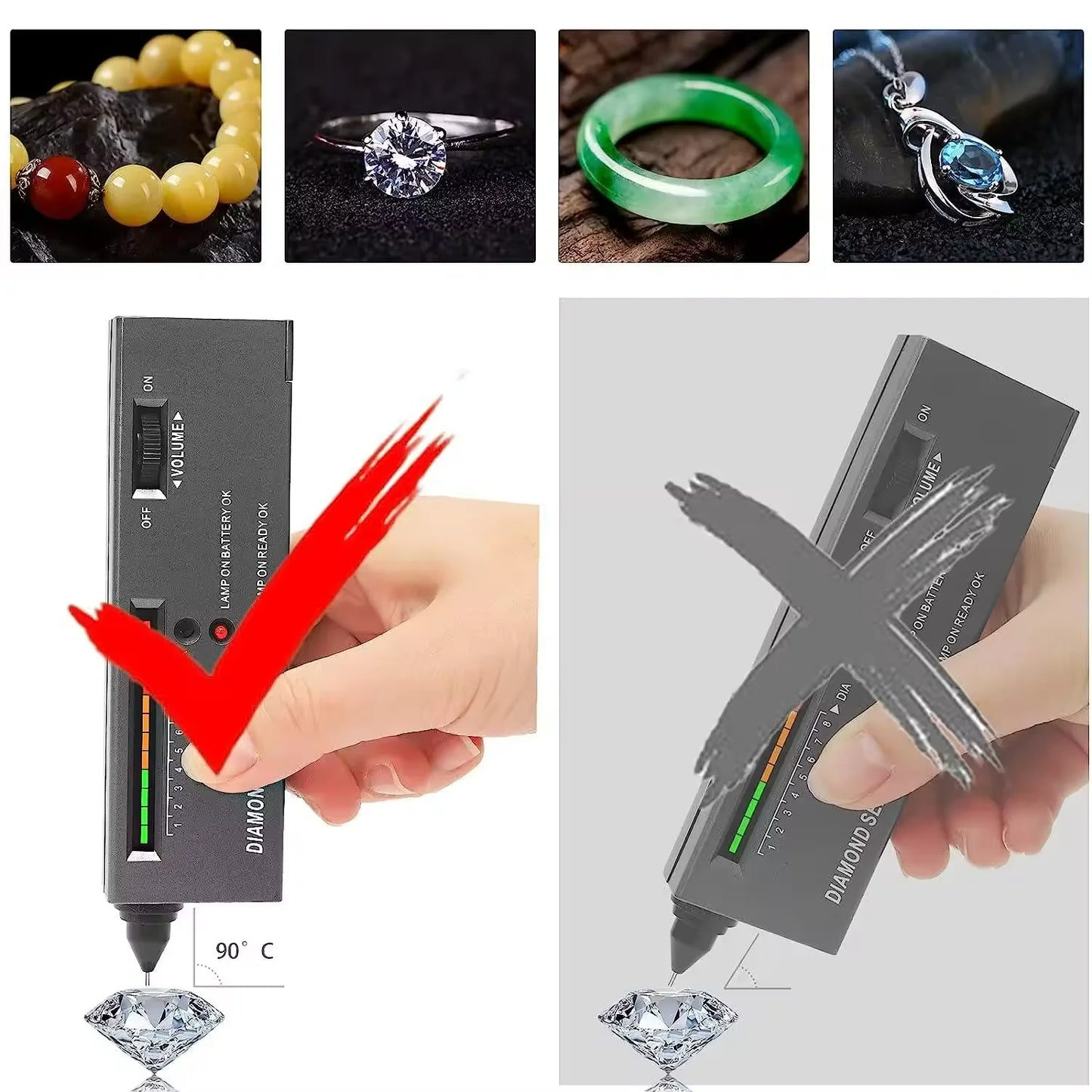 Portable Diamond Tester & Gemstone Selector II – Gold Purity, Moissanite, Ruby, Sapphire Detector – Jewelry Testing Pen