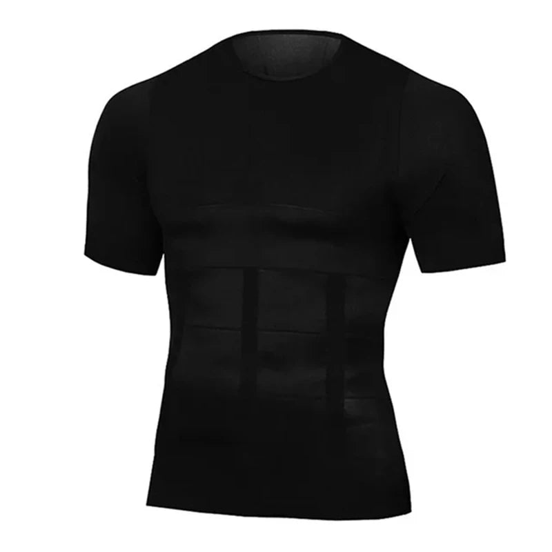 YBFDO Men Body Shaper Slimming Compression Shirts Waist Trainer Weight Loss Shapewear Abdomen Tight Fitting Undershirt Tops