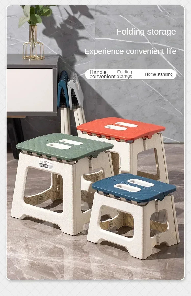 2024 Hot Netflix Thickened Folding Stool Mini Portable Outdoor Picnic Camping Chair Portable Bench Train Mat Stool Gifts