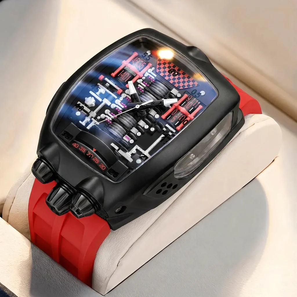 1pcs Men's black dial alloy strap vintage fashion tonneau sporty details Quartz Watch for business party holiday