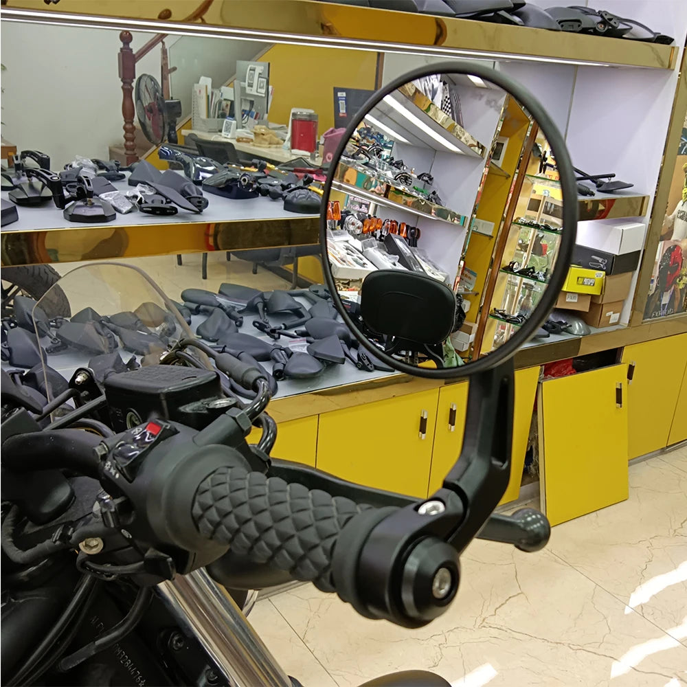 7/8" 22mm CNC Motorcycle Rearview Mirrors Universal Clear Glass Scooter Bar End Handlebar Mirror Rear View Mirror Accessories