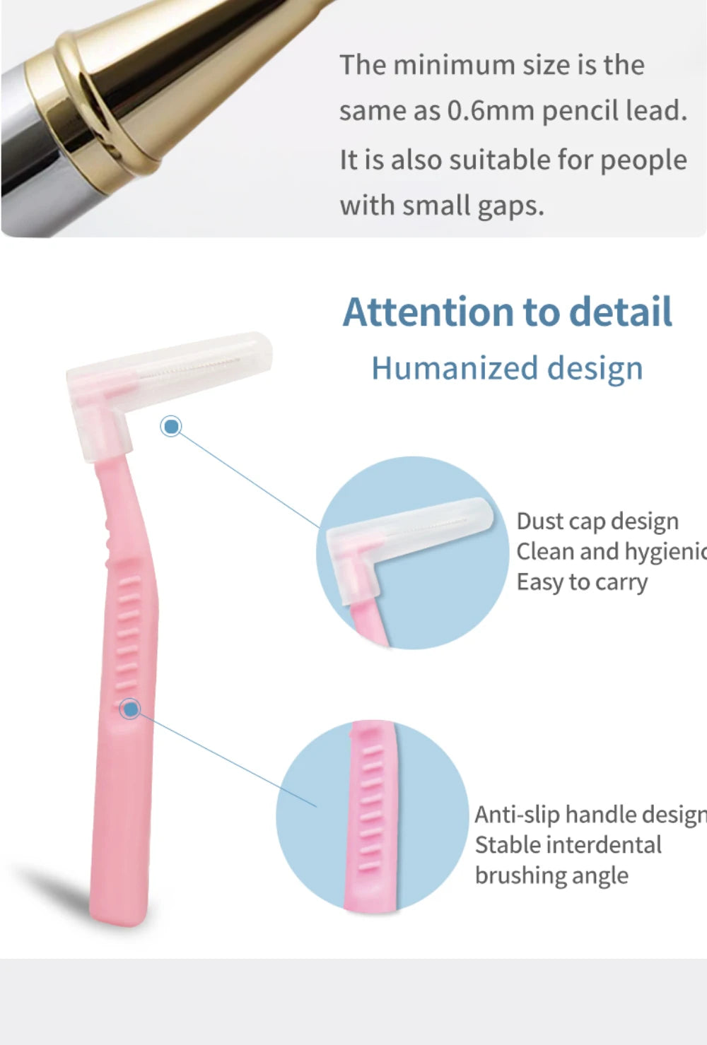 Angled Interdental Brush For Orthodontic Braces Micro Soft Brush For Dental Brackets Cleaning L Shaped Short Handle Brushes