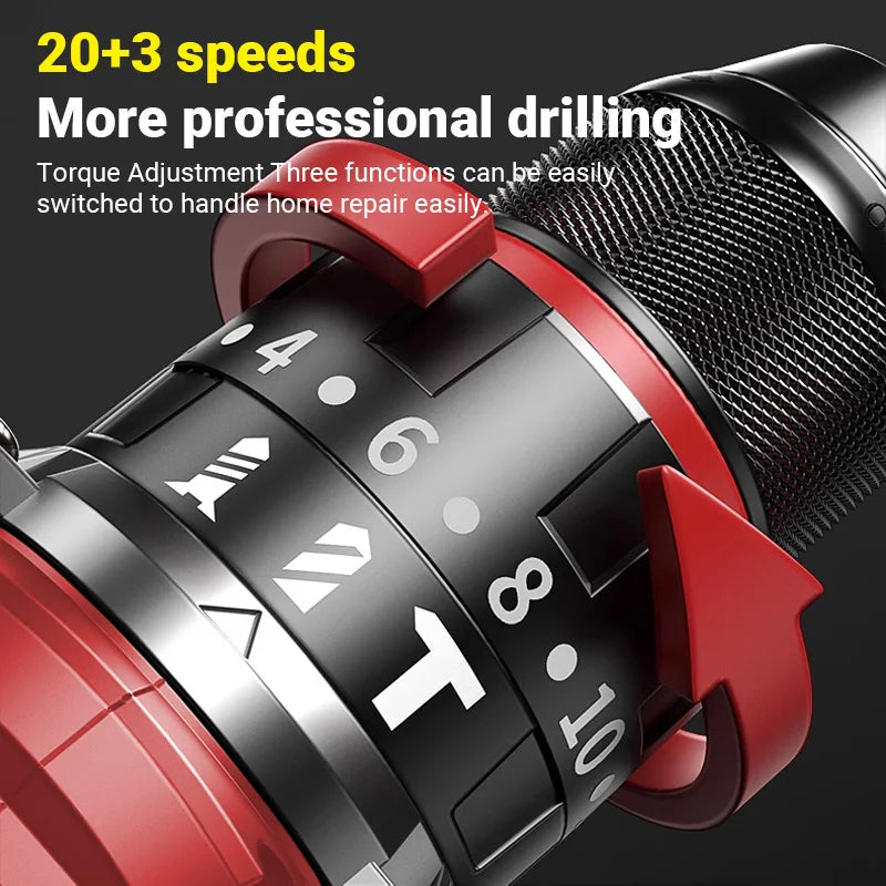 For Milwaukee 18V Battery 150N.M Brushless Electric Impact Drill LED Lighting Cordless Rechargeable Screwdriver Drive