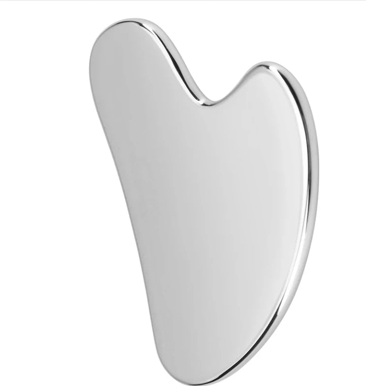 Gua Sha Board Heart Shape Stainless Steel Muscle Massage Tissue Therapy Scraping Plate Promote Blood Circulation Body Relaxation