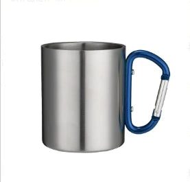 180ml Stainless Steel Cup For Camping Traveling Outdoor Cup with Handle Carabiner Climbing Backpacking Hiking Portable Cups