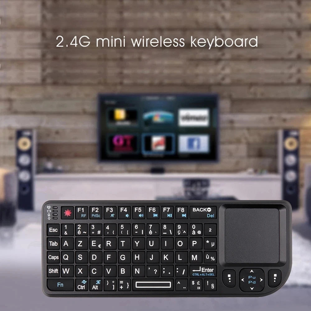 Backlit Mini Wireless Keyboard French Azerty Spanish In Russian Language With Touchpad N Air Mouse For PC Smart TV Box RGB Kit