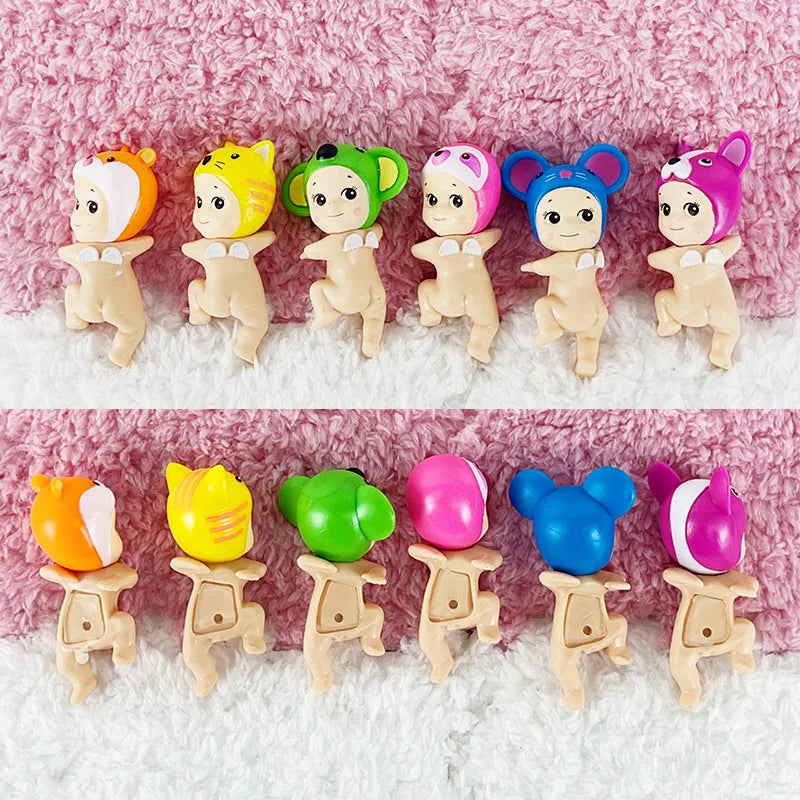 12-1Pcs Animal Sonny Angel Blind Box 20th Anniversary Hippers Looking Back Series Mini Model Doll Kids Christmas Birthday Gifts
