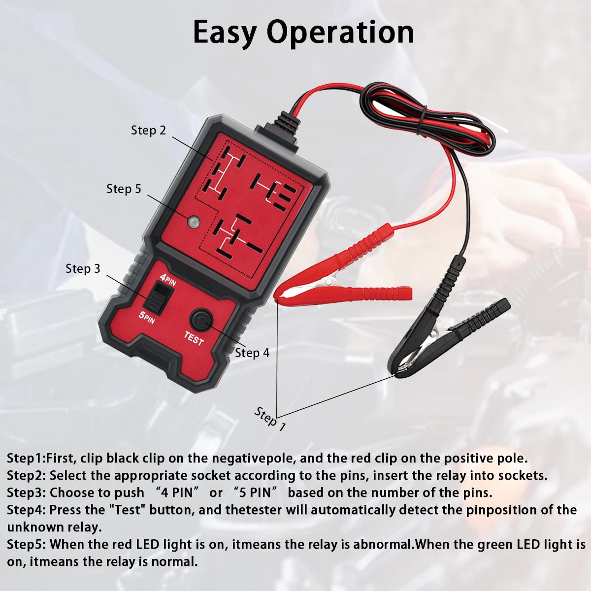 Universal 12V Led Light Indicator Car Battery Detector |   Automotive Electronic Relay Tester, Automotive Relay Tester, Battery Not Included