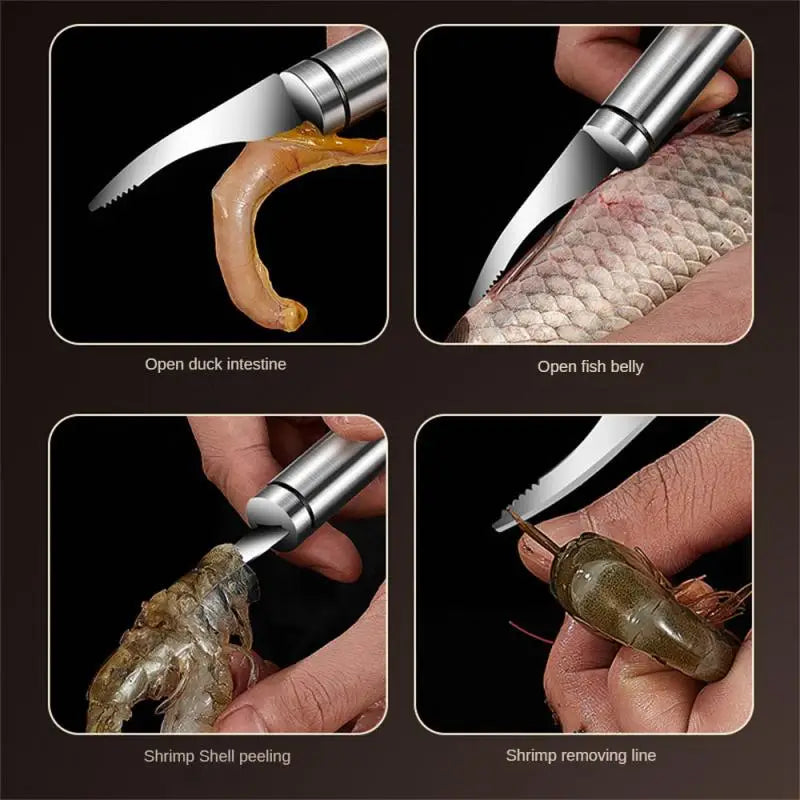 2024 Shrimp Peeler Knife 304 Stainless Steel Prawn Devein Peel Shrimp Knife Multifunction Lobster Shell Peel Tool Seafood Tool