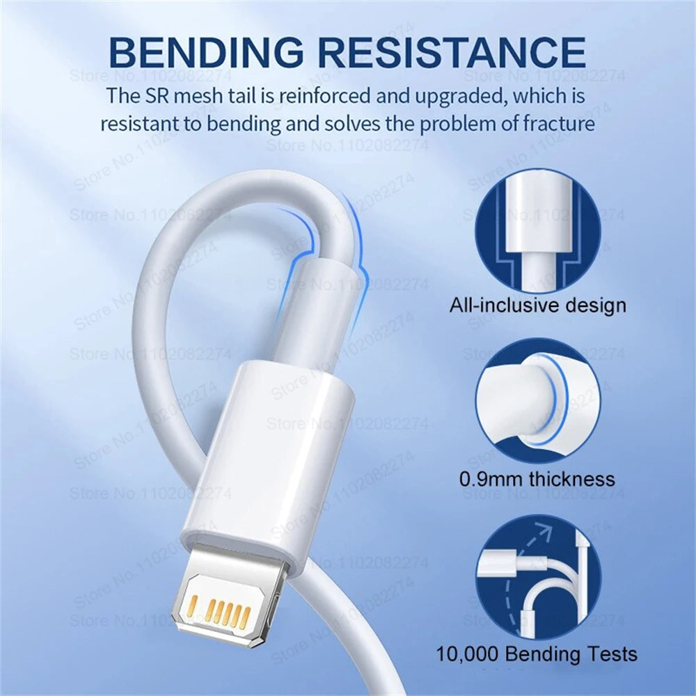 USB Cable For iPhone 14 13 12 11 Pro Max Mini 6 7 8 Plus XS X XR Phone Data Sync Fast Charging Wire Cord 0.25M 1M 2M Accessories