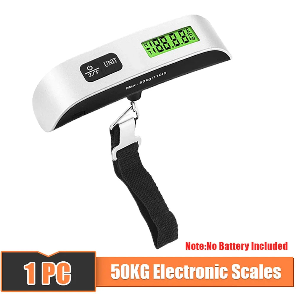 ABX Portable High Precision Scale Digital LCD Display Suitcase Travel Bag Hanging Steelyard Hook Balance Scale Tools 110lb/50kg