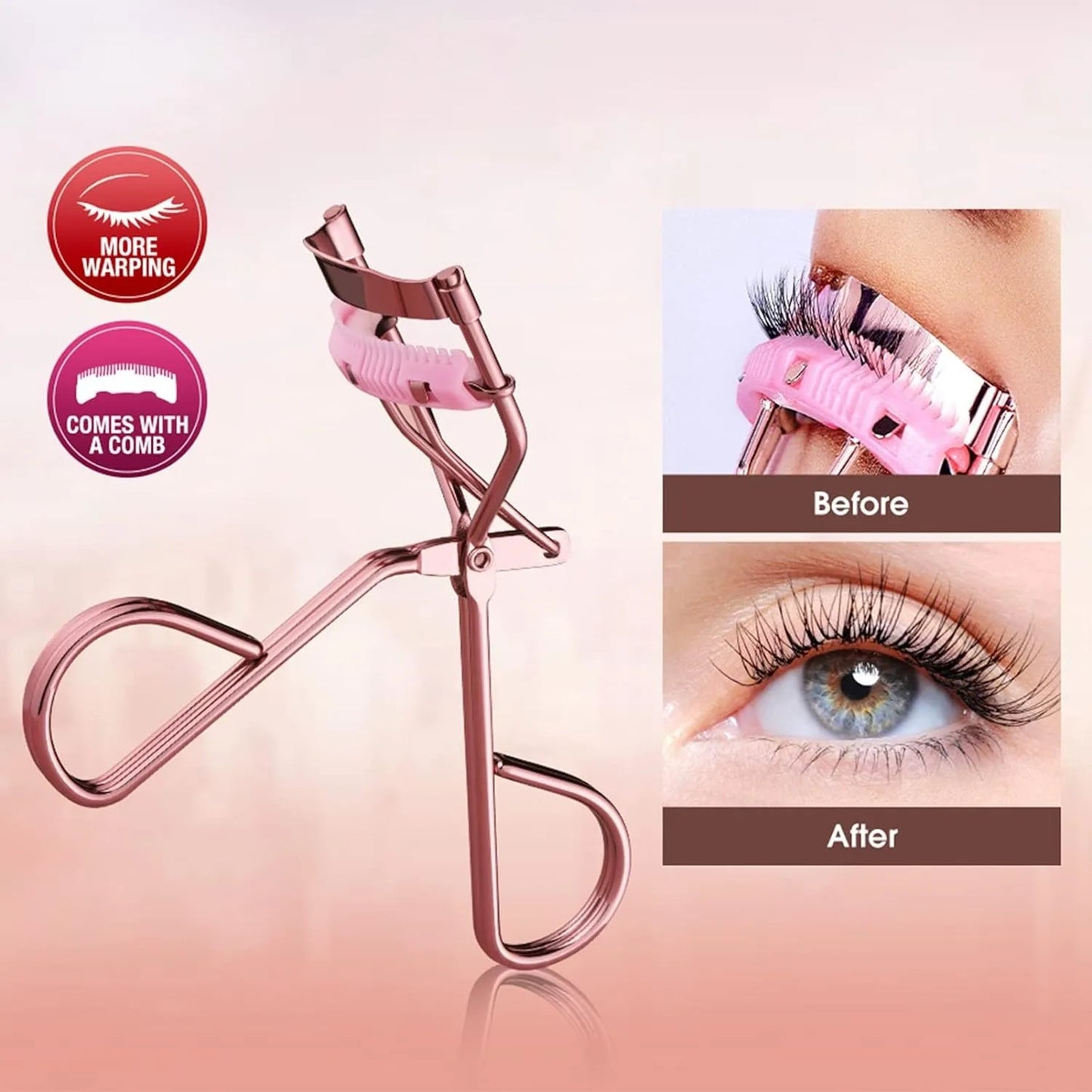 Professional Rose Gold Eyelash Curler Eyelash Makeup Tools Women's Cosmetics Accessories Quick Styling Compact And Portable