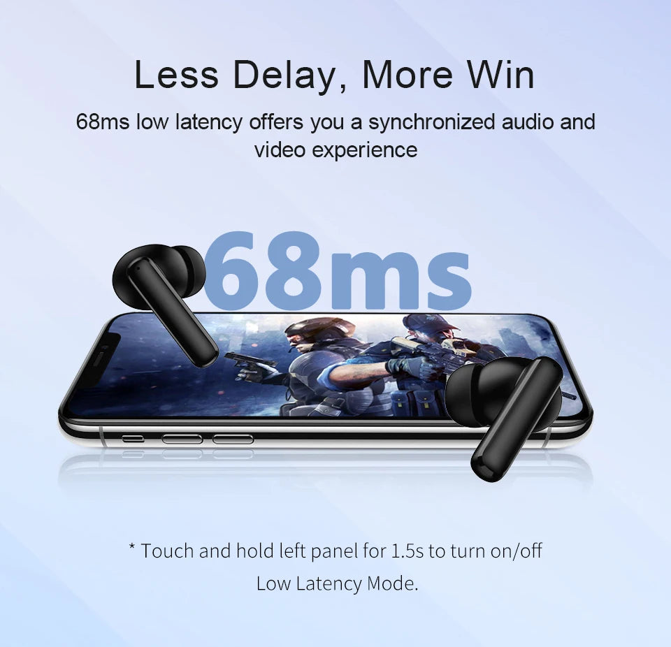 QCY T13 ANC Wireless Earphones Bluetooth 5.3 Active Noise Cancellation Headphones -28dB Fast Charge Earbuds Sports Headset