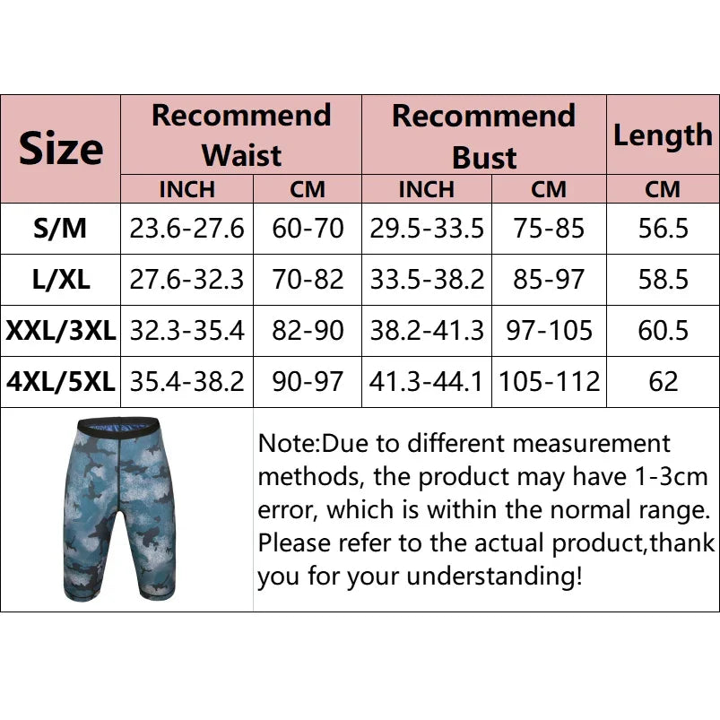 Women Sauna Sweat Pants Shapewear Camouflage Shorts Tummy Control Leggings Workout Pants Weight Loss Body Shaper Fitness Short