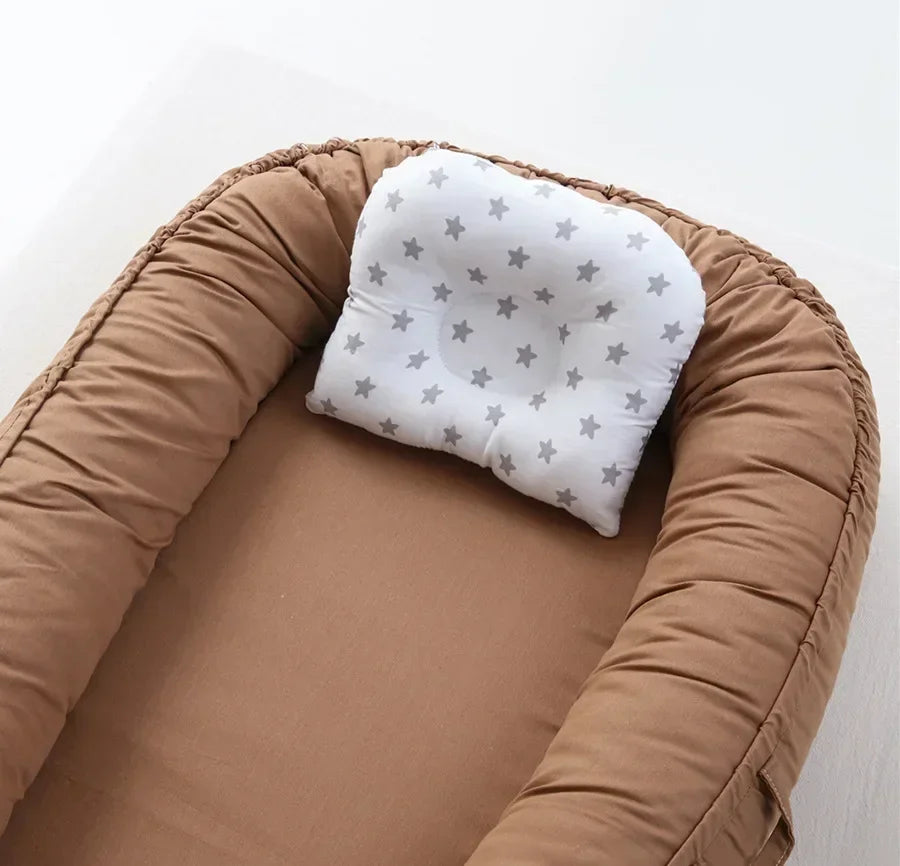Portable Bassinet Travel Bed Bassinet Bumper with Pillow Portable Crib Gifts Cotton Baby Nest Bassinet Baby Cribs Cot Baby Bed