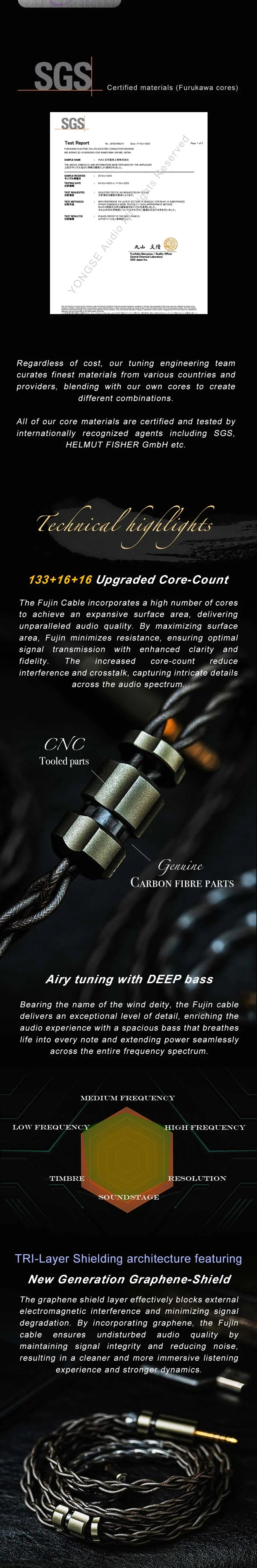 Angelears x Yongse Fujin Flagship Upgrade Cable Furukawa Cores Gold-Silver Alloy Palladium-plated Silver Pure Silver-plated OCC